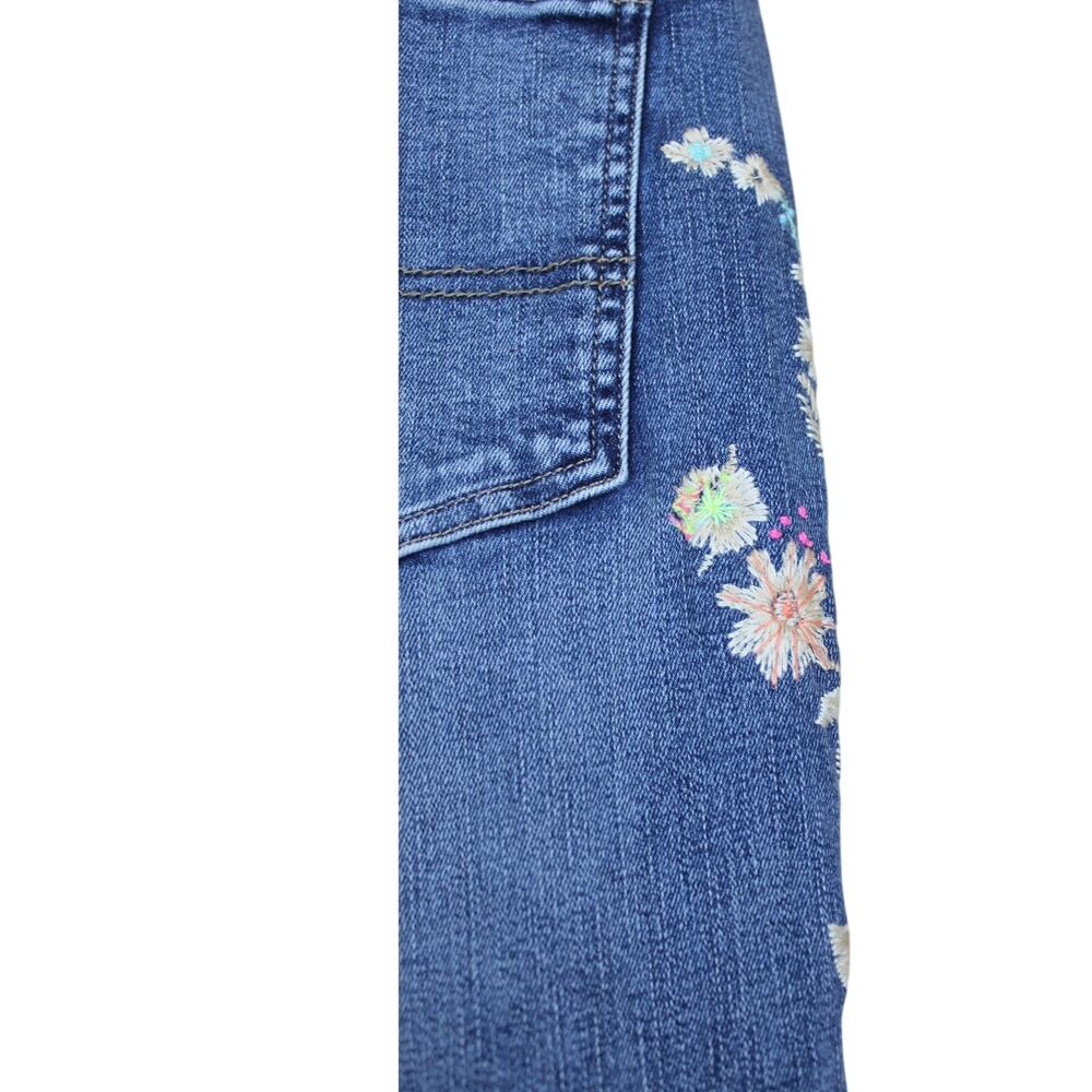 Lucky Brand Legend Sweet Straight Blue Embroidered Mid Rise Denim Jeans Size 12 - Picture 7 of 12